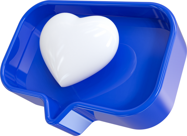 3d like blue heart